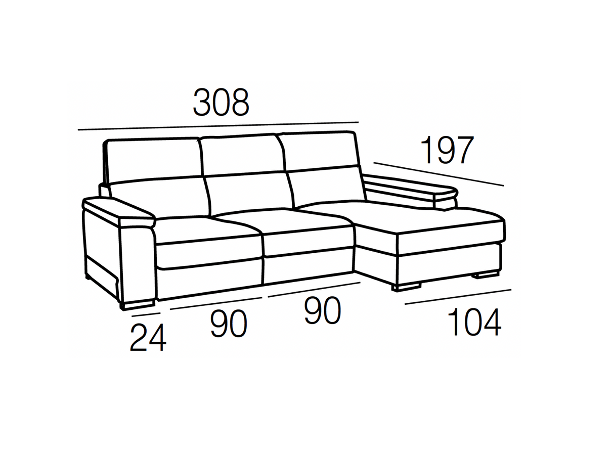 dimension d'un canapé d'angle avec assises coulissantes