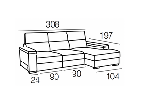 dimension d'un canapé d'angle avec assises coulissantes
