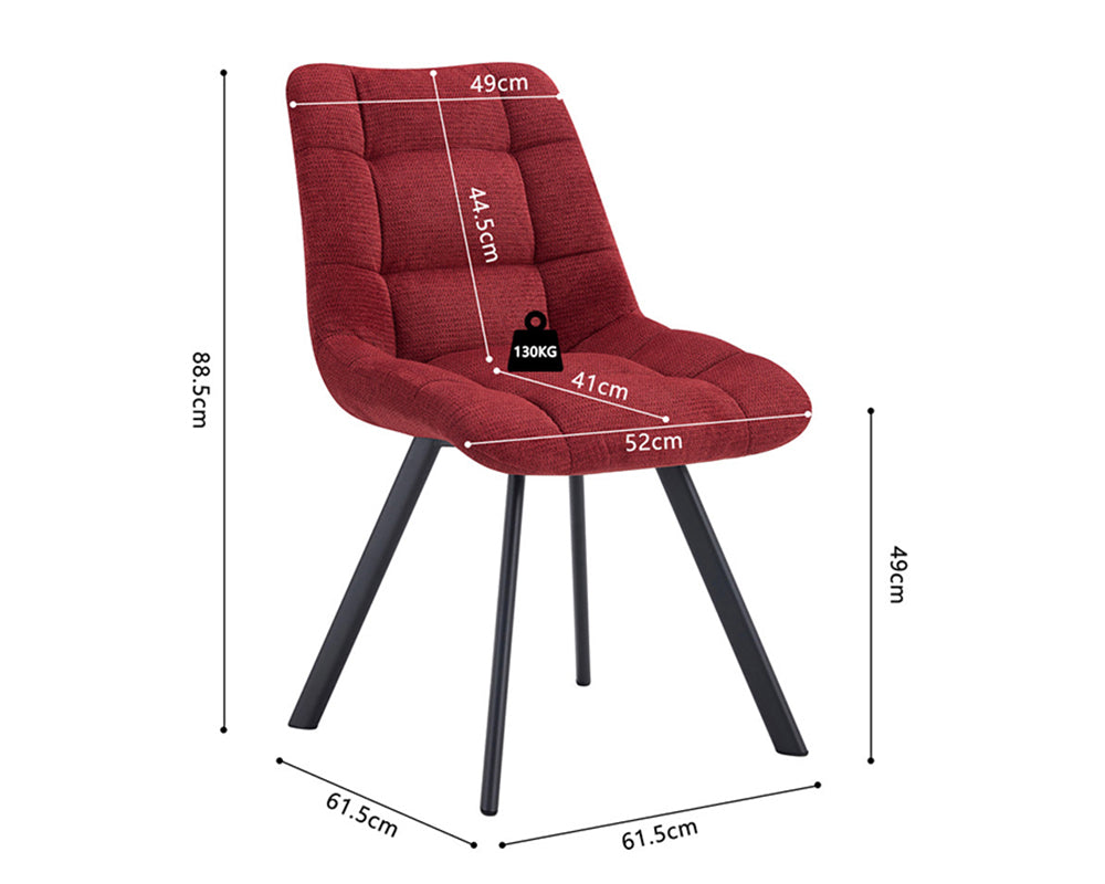 Chaise de salle à manger moderne couleur rouge vibrante - Rousseau - Souffle d'intérieur