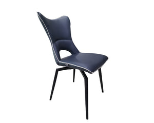 Chaise pivotante pieds métal design bleu et gris - Souffle d'intérieur