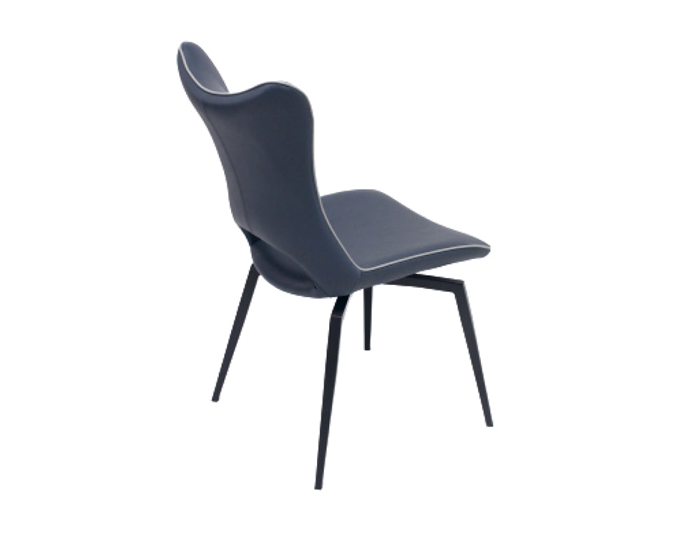 Chaise pivotante pieds métal design bleu et gris - Souffle d'intérieur