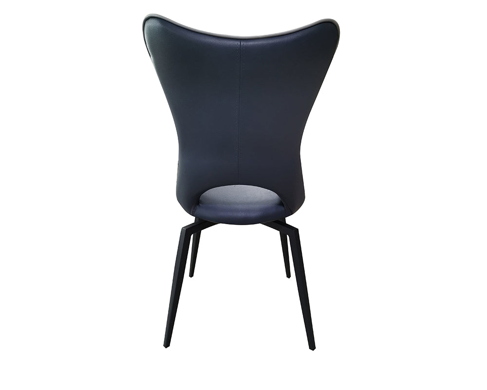 Chaise pivotante pieds métal design bleu et gris - Souffle d'intérieur