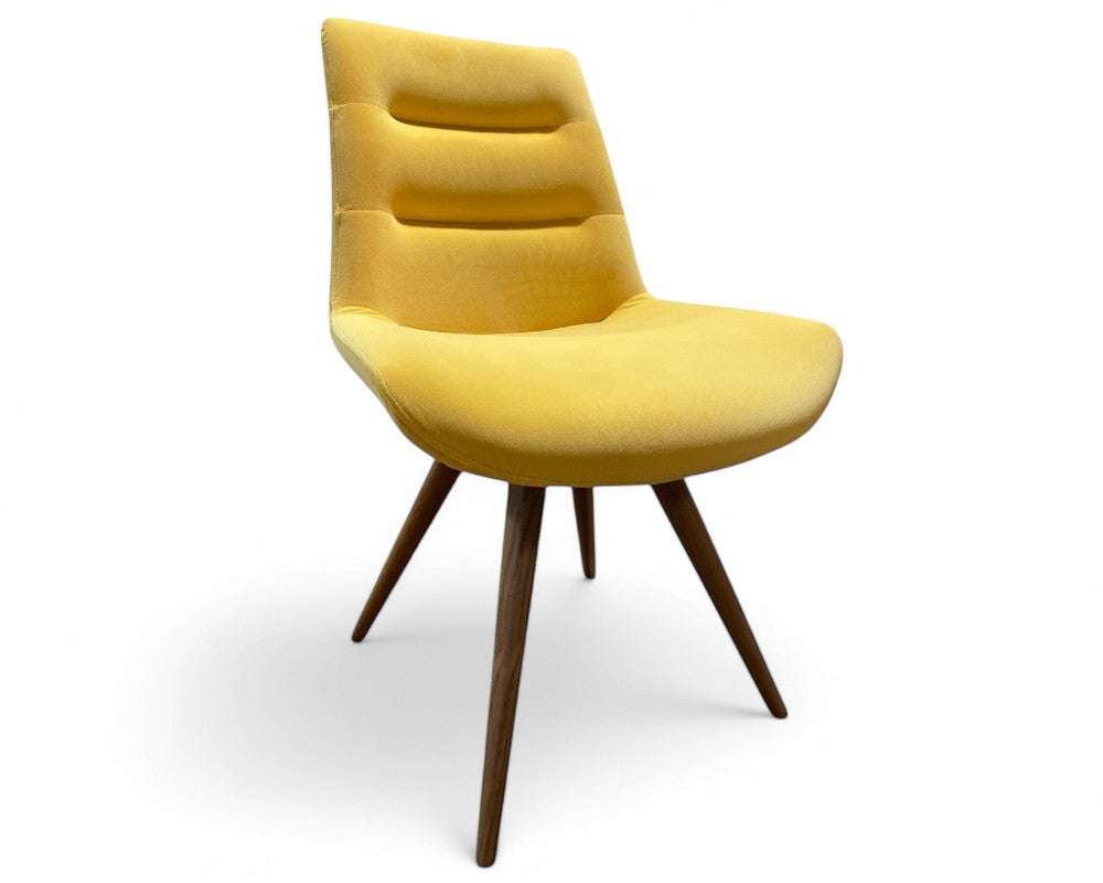 Chaise velours pivotante jaune de salle à manger - Souffle d'intérieur