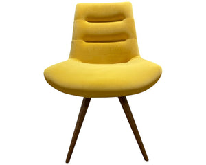 Chaise velours pivotante jaune de salle à manger - Souffle d'intérieur