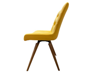 Chaise velours pivotante jaune de salle à manger - Souffle d'intérieur