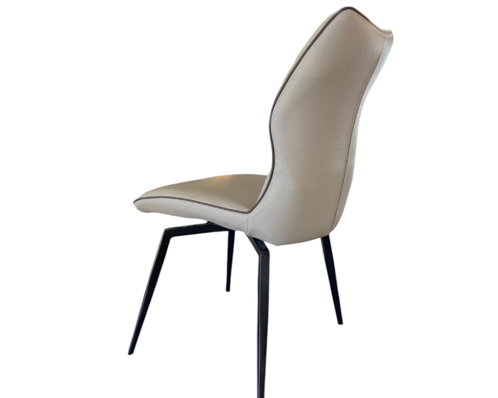 Chaise pivotante en simili cuir beige de salle a manger - tablacasa - Souffle d'intérieur