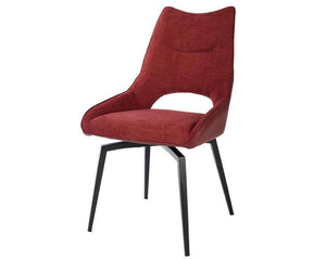 Chaise pivotante pieds métal en tissu rouge moderne -  SOUFFLE D’INTÉRIEUR