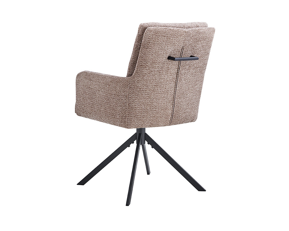 Chaise pivotante sans roulette beige - Rousseau Furniture - Souffle d'Intérieur