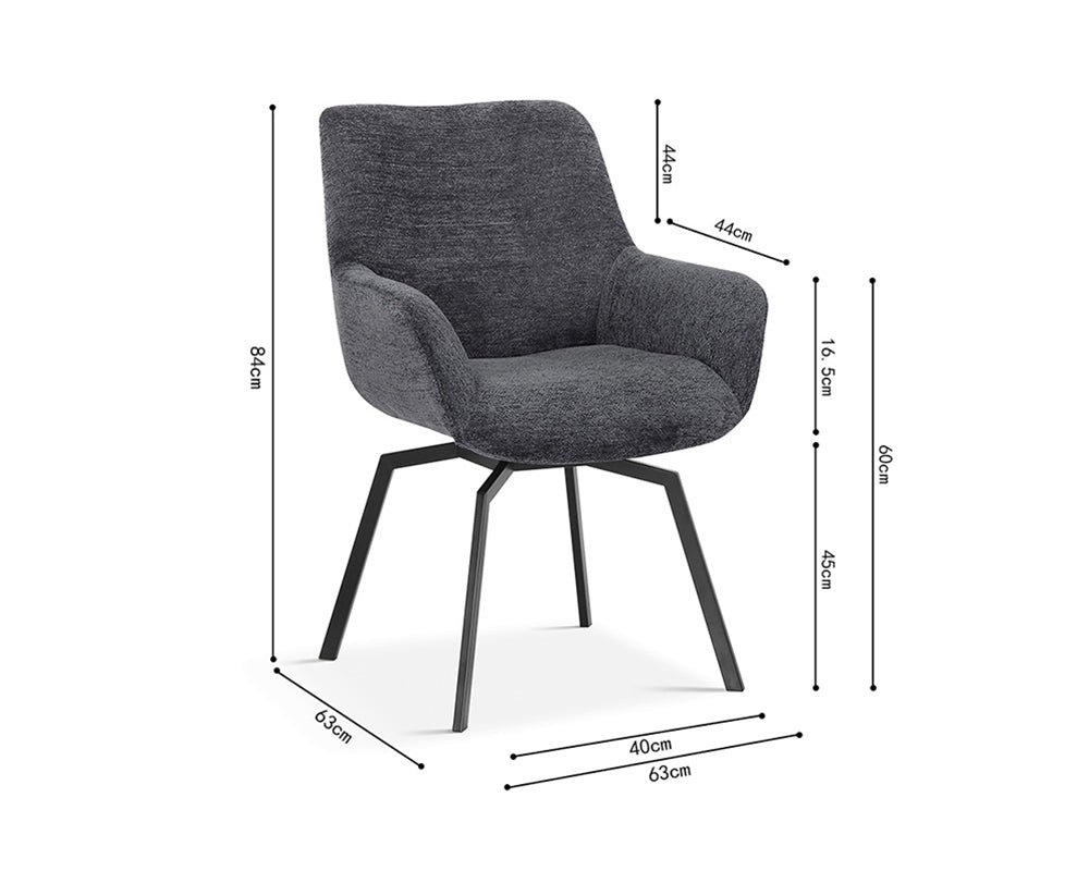 Chaise pivotante salle a manger écru - Rousseau Furniture - Souffle d'Intérieur