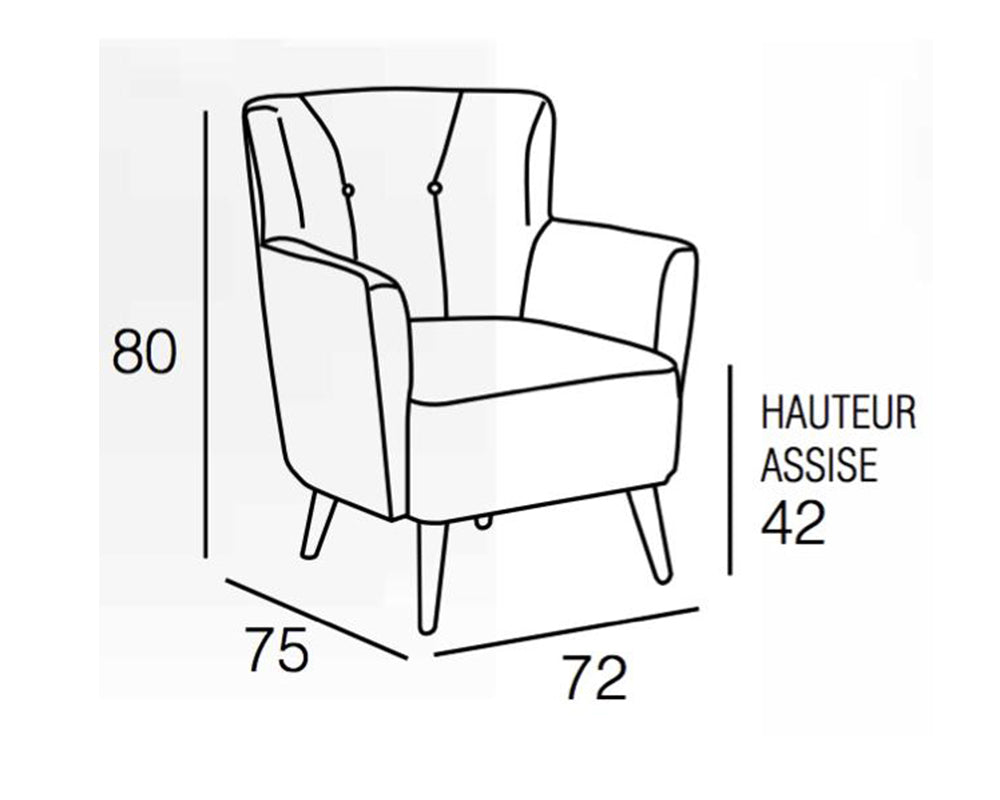 Fauteuil crapaud en tissu vert clair moderne pieds bois - Cindy-Fauteuils-SOUFFLE D’INTÉRIEUR