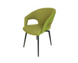 Fauteuil de table pivotant pieds metal en tissu vert moderne - SOUFFLE d'intérieur