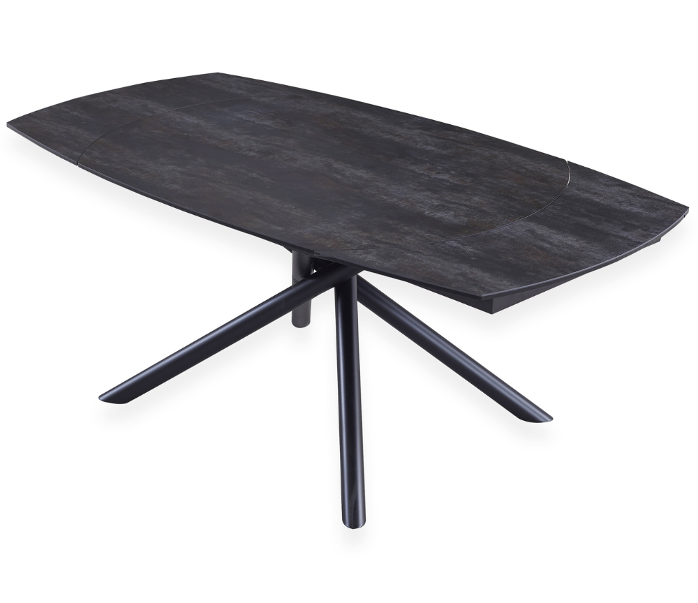 Table céramique extensible anthracite 130cm (ouverte 190cm) - Miranda