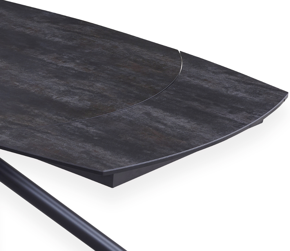 Table céramique extensible anthracite 130cm (ouverte 190cm) - Miranda