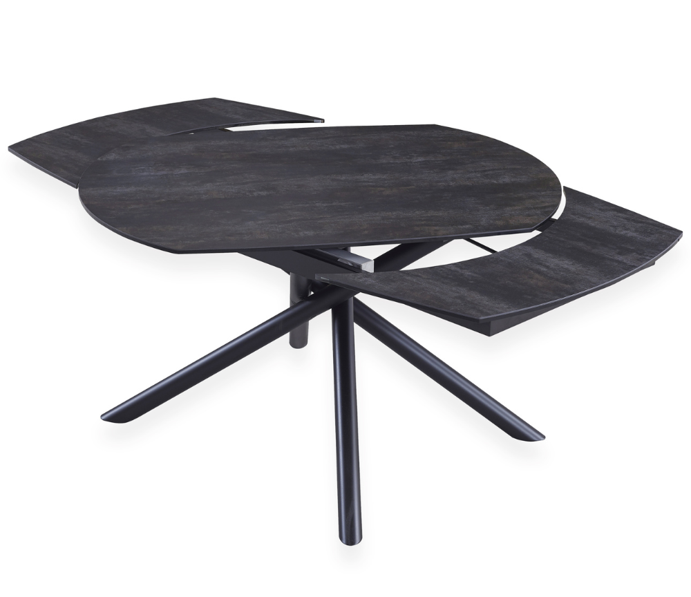 Table céramique extensible anthracite 130cm (ouverte 190cm) - Miranda