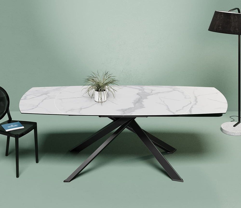 Table extensible céramique 160cm (240cm ouverte) - Kheo