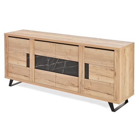 Buffet bois enfilade contemporain design effet bois massif - Souffle d'intérieur