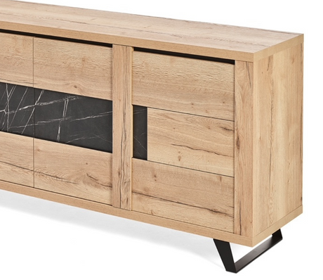 Buffet bois enfilade contemporain design effet bois massif - Souffle d'intérieur