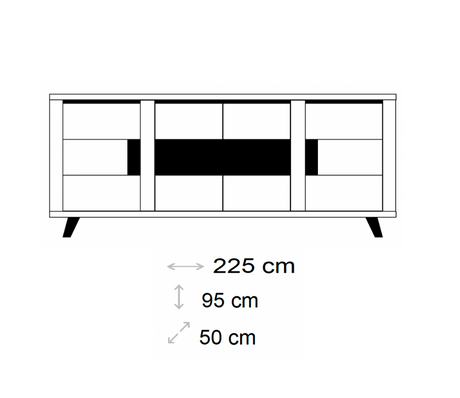 Buffet bois enfilade contemporain design effet bois massif - Souffle d'intérieur