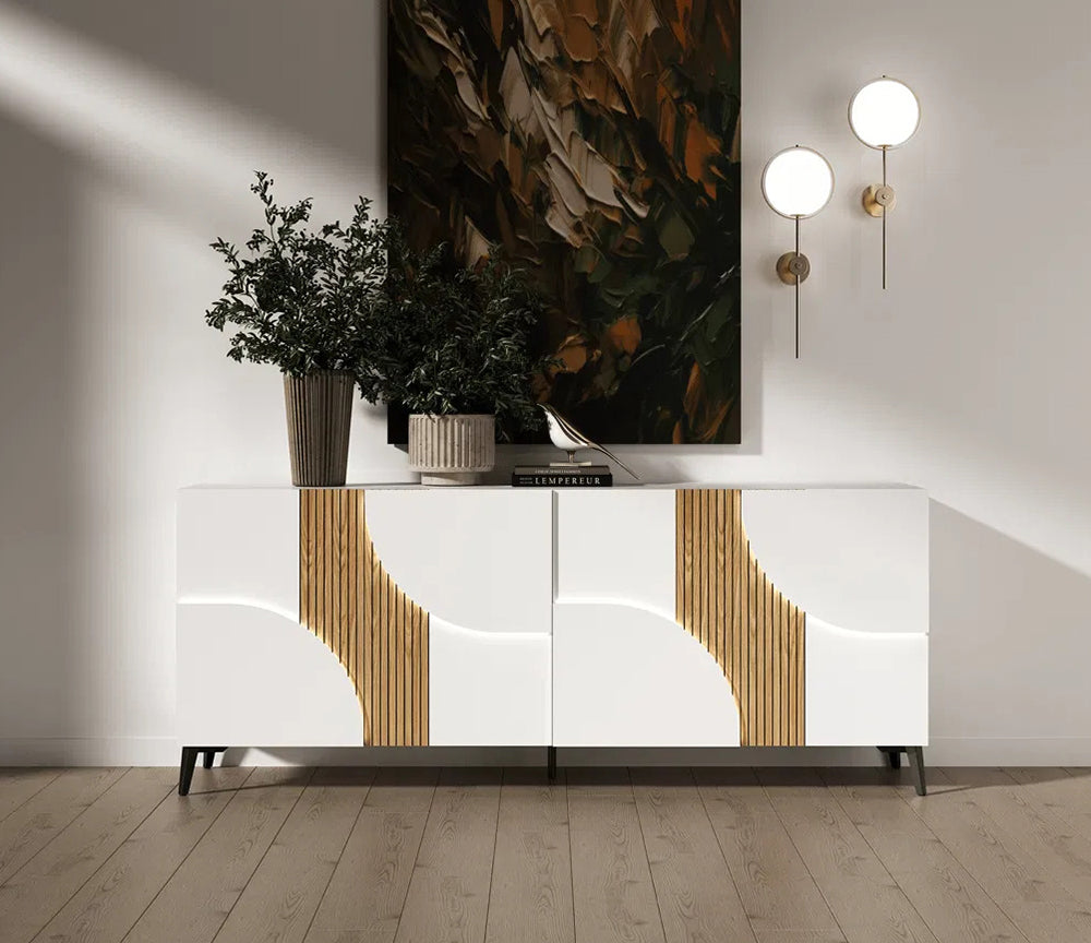 Buffet bas enfilade bahut blanc 140cm, 200cm et 220cm - Marquis