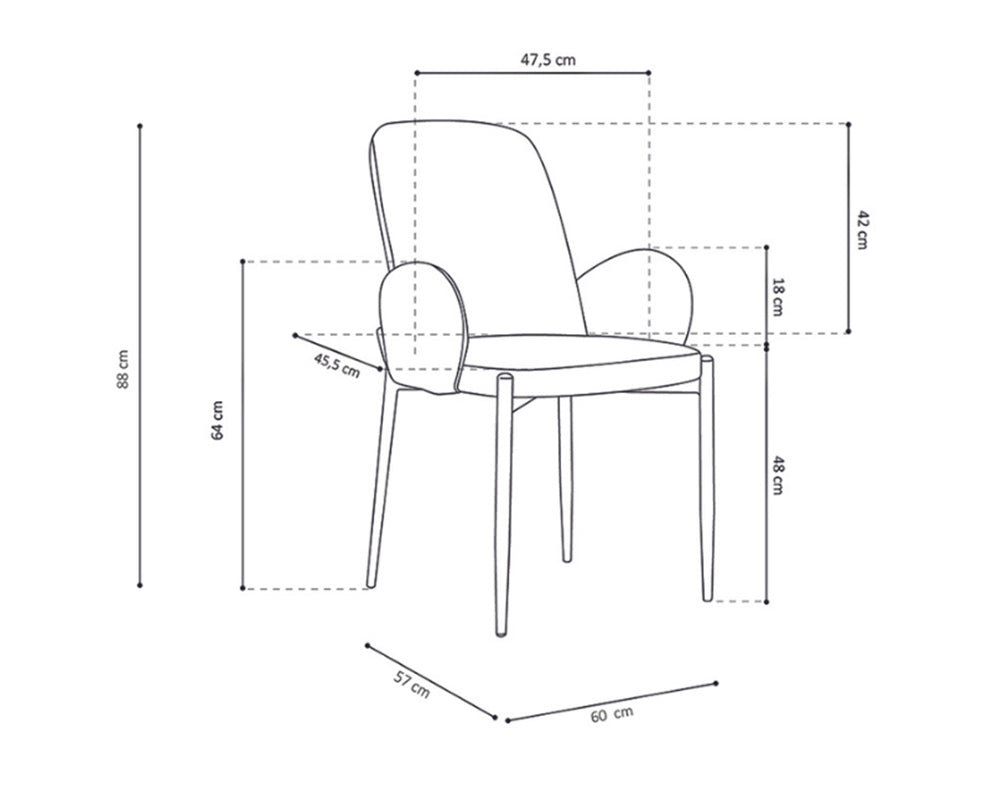 chaise accoudoir en tissu vert design - Souffle d'intérieur  