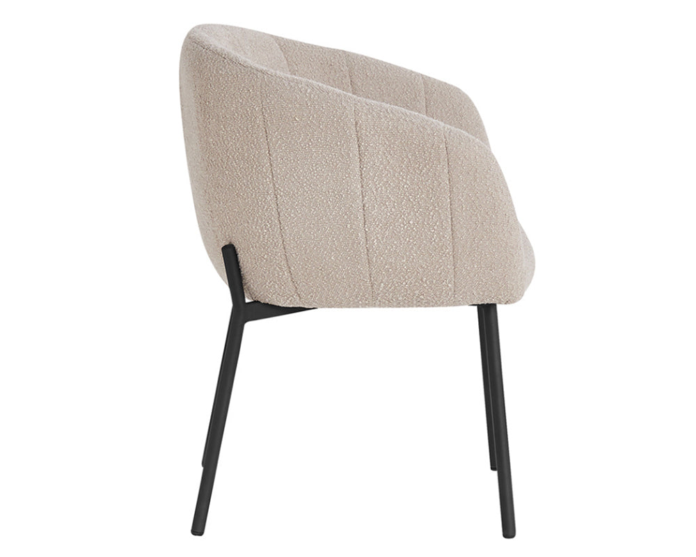 Fauteuil de table à manger chaise avec accoudoir beige - Sevillana