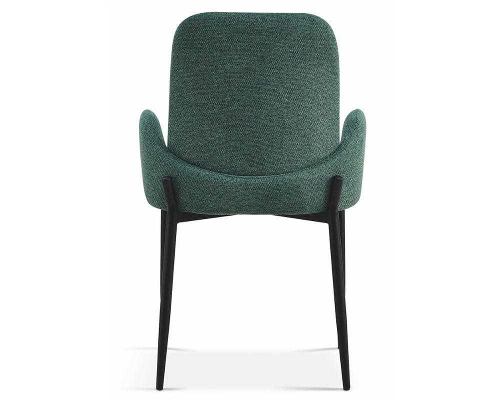 chaise accoudoir en tissu vert design - Souffle d'intérieur  