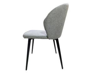 chaise grise de salle a manger en tissu design - Souffle d'intérieur