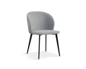 chaise grise de salle a manger en tissu design - Souffle d'intérieur