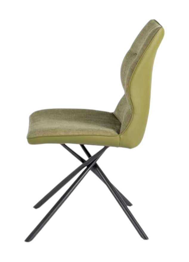 Chaise verte de salle a manger en tissu moderne - Wendy