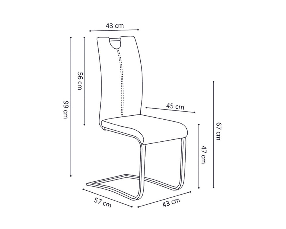 Chaise confortable noir en simili cuir de salle a manger design - Souffle d'intérieur