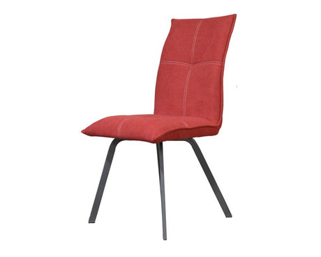 chaise de salle a manger rouge en tissu - Souffle d'intérieur