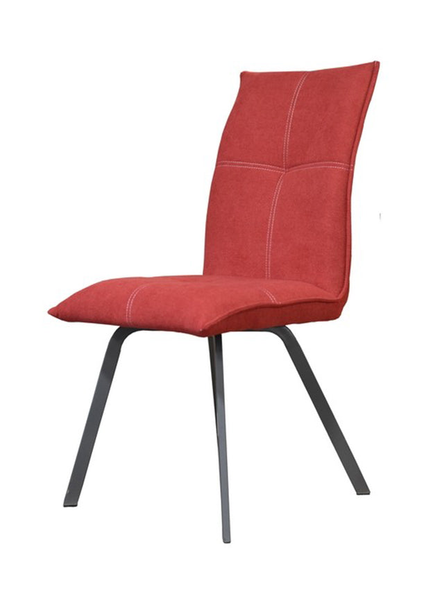 Chaise confortable rouge design en tissu - Veronica