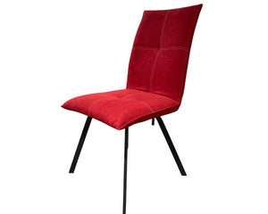 chaise de salle a manger rouge en tissu - Souffle d'intérieur