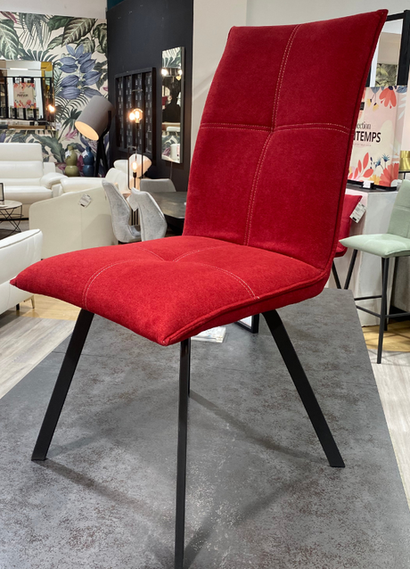 chaise de salle a manger rouge en tissu - Souffle d'intérieur