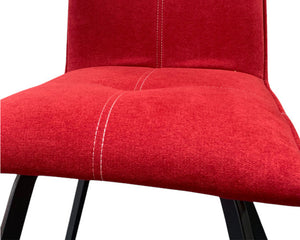 chaise de salle a manger rouge en tissu - Souffle d'intérieur