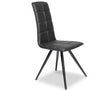 Chaise simili cuir noir design pivotante pieds métal contemporain - Europea - Souffle d'intérieur