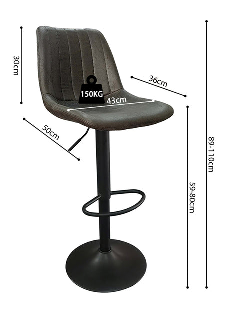 Chaise de bar tabouret brun foncé - Rousseau Furniture - Souffle d'Intérieur