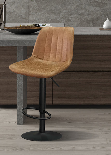 Chaise de bar tabouret cognac - Rousseau Furniture - Souffle d'Intérieur