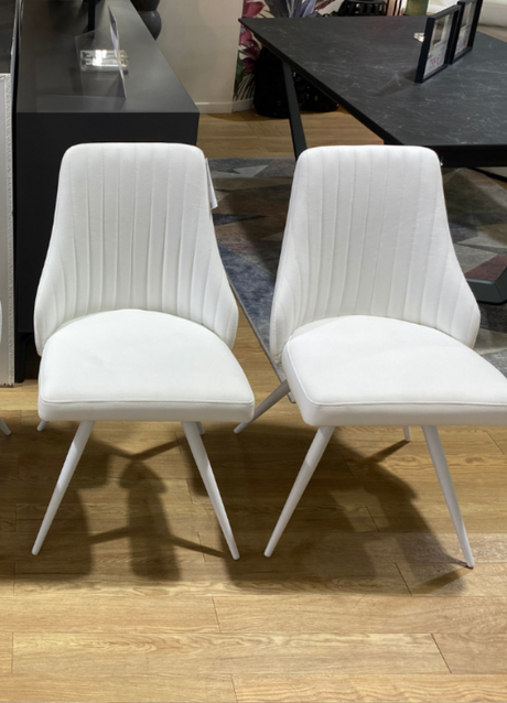 Chaise pivotante pieds métal design blanche - SOUFFLE D’INTÉRIEUR