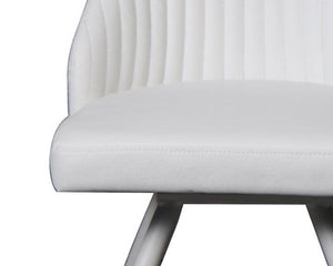 Chaise pivotante pieds métal design blanche - SOUFFLE D’INTÉRIEUR