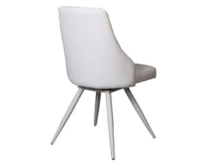 Chaise pivotante pieds métal design blanche - SOUFFLE D’INTÉRIEUR