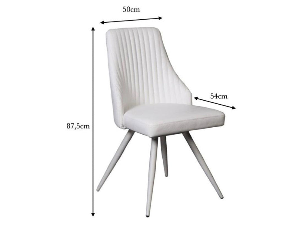 Chaise pivotante pieds métal design blanche - SOUFFLE D’INTÉRIEUR