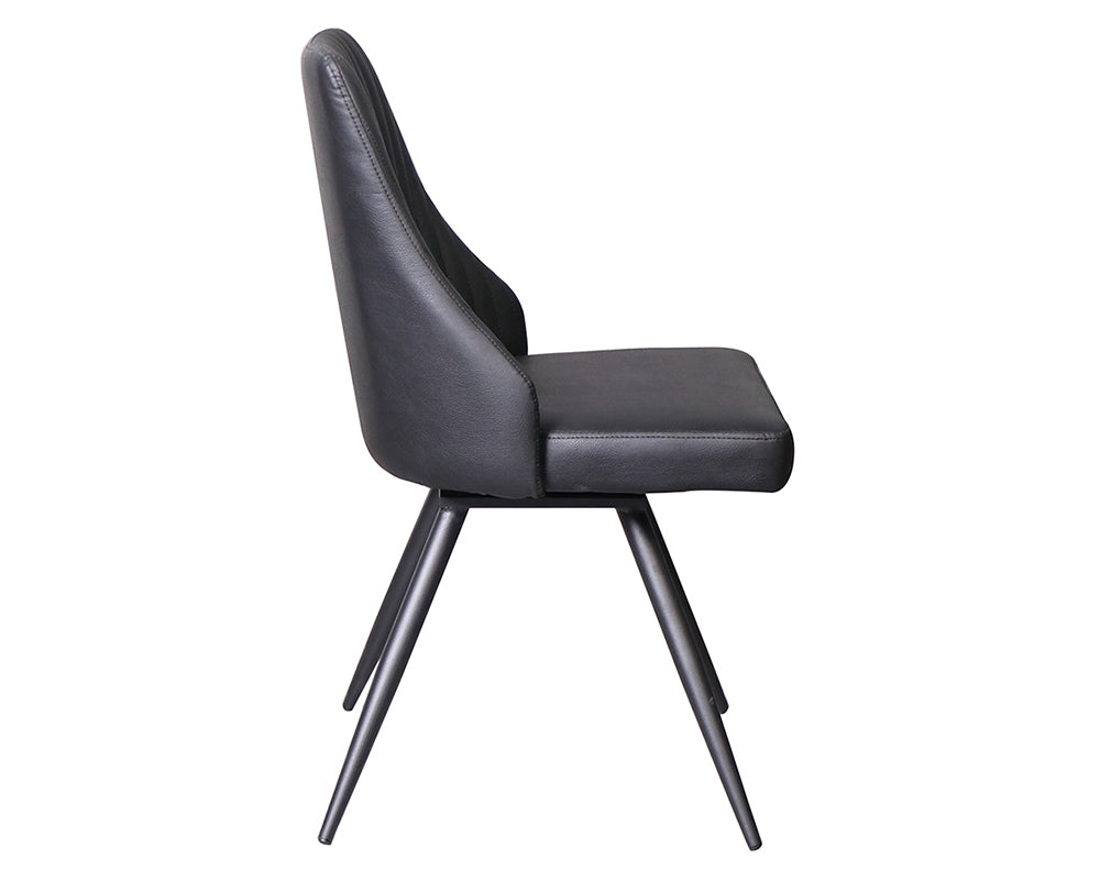 Chaise simili cuir noir pivotante moderne - Souffle d'intérieur