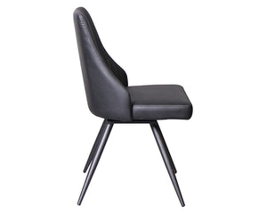 Chaise simili cuir noir pivotante moderne - Souffle d'intérieur