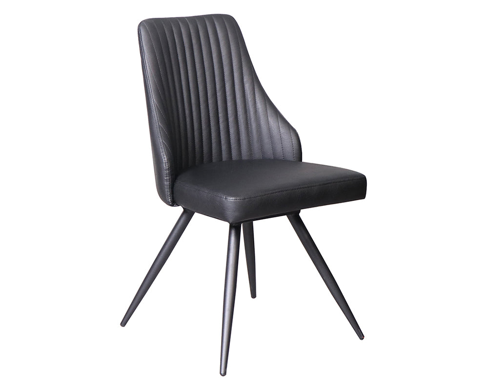 Chaise simili cuir noir pivotante moderne - Souffle d'intérieur