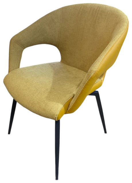 Chaise de salle a manger fauteuil de table jaune pivotante - Souffle d'intérieur - tablacasa