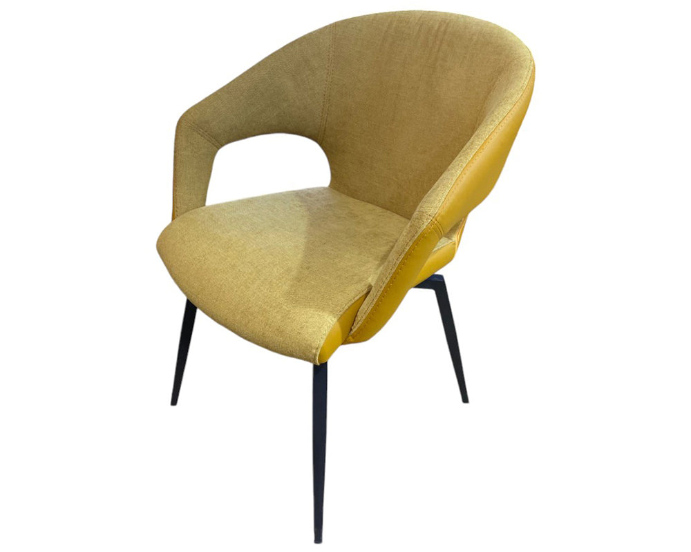 Chaise de salle a manger fauteuil de table jaune pivotante - Souffle d'intérieur - tablacasa