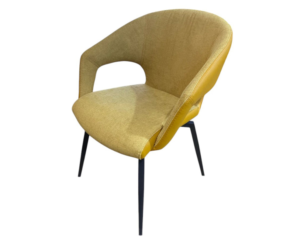 Chaise de salle a manger fauteuil de table jaune pivotante - Souffle d'intérieur - tablacasa