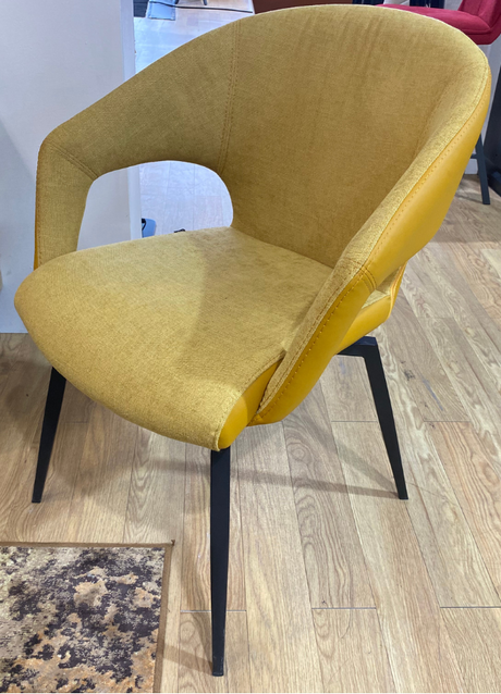 Chaise de salle a manger fauteuil de table jaune pivotante - Souffle d'intérieur - tablacasa