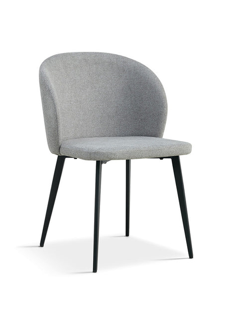 chaise grise de salle a manger en tissu design - Souffle d'intérieur